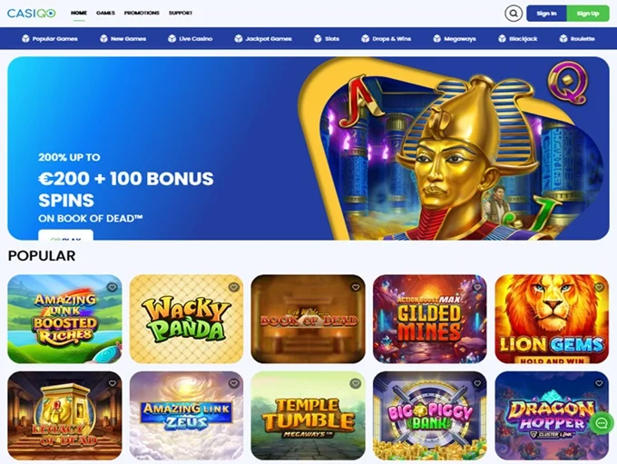 Casigo Casino bonus interface
